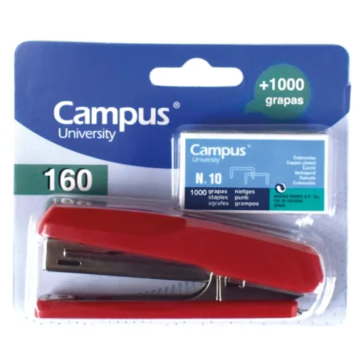 Grapadora 16 fulls Campus 160 vermella