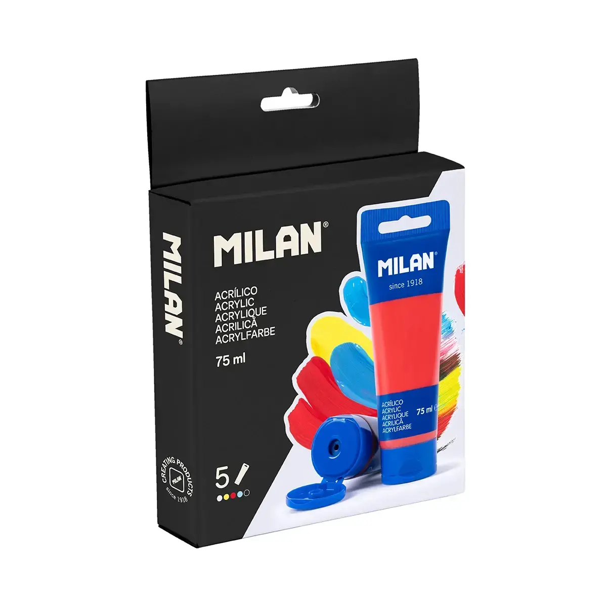 Set Acrílic 5 tubs 75ml Milan 1017S05
