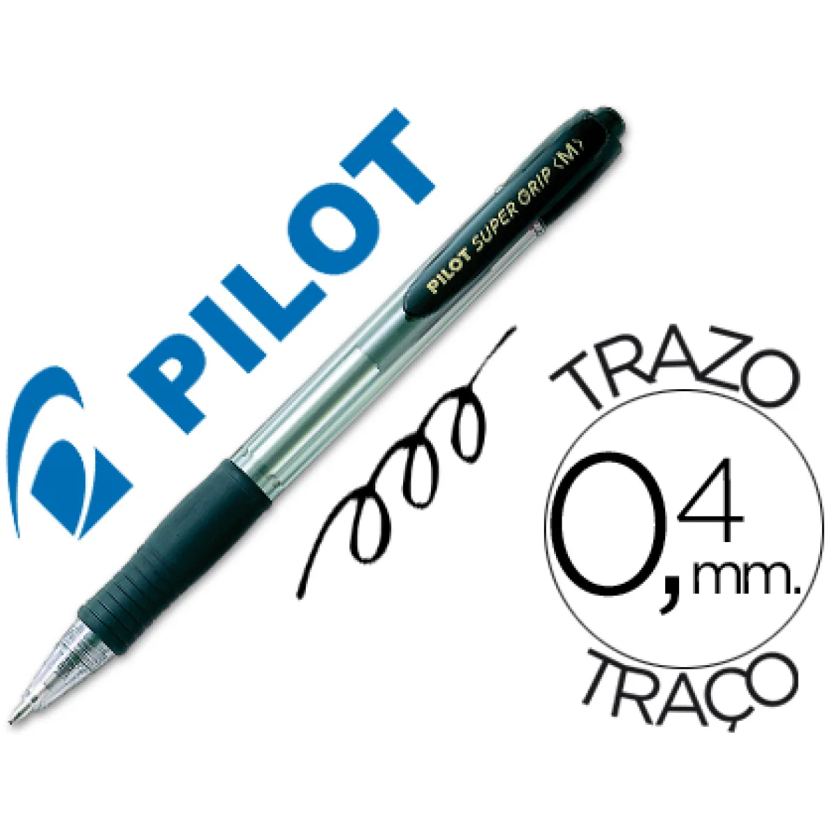 Bolígraf negre 1 mm Pilot Super Grip BG-GP