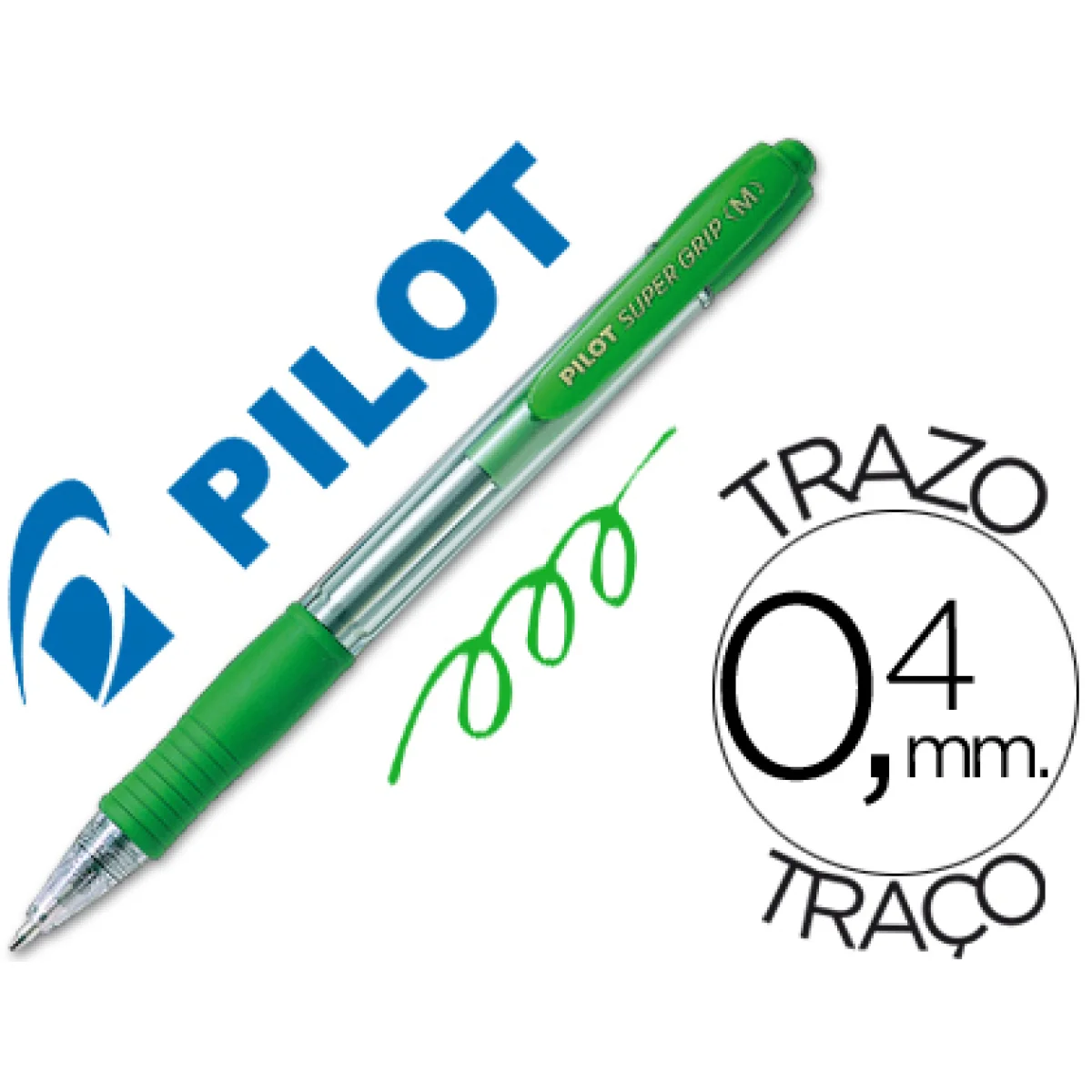 Bolígraf verd 1 mm Pilot Super Grip BG-GP verd