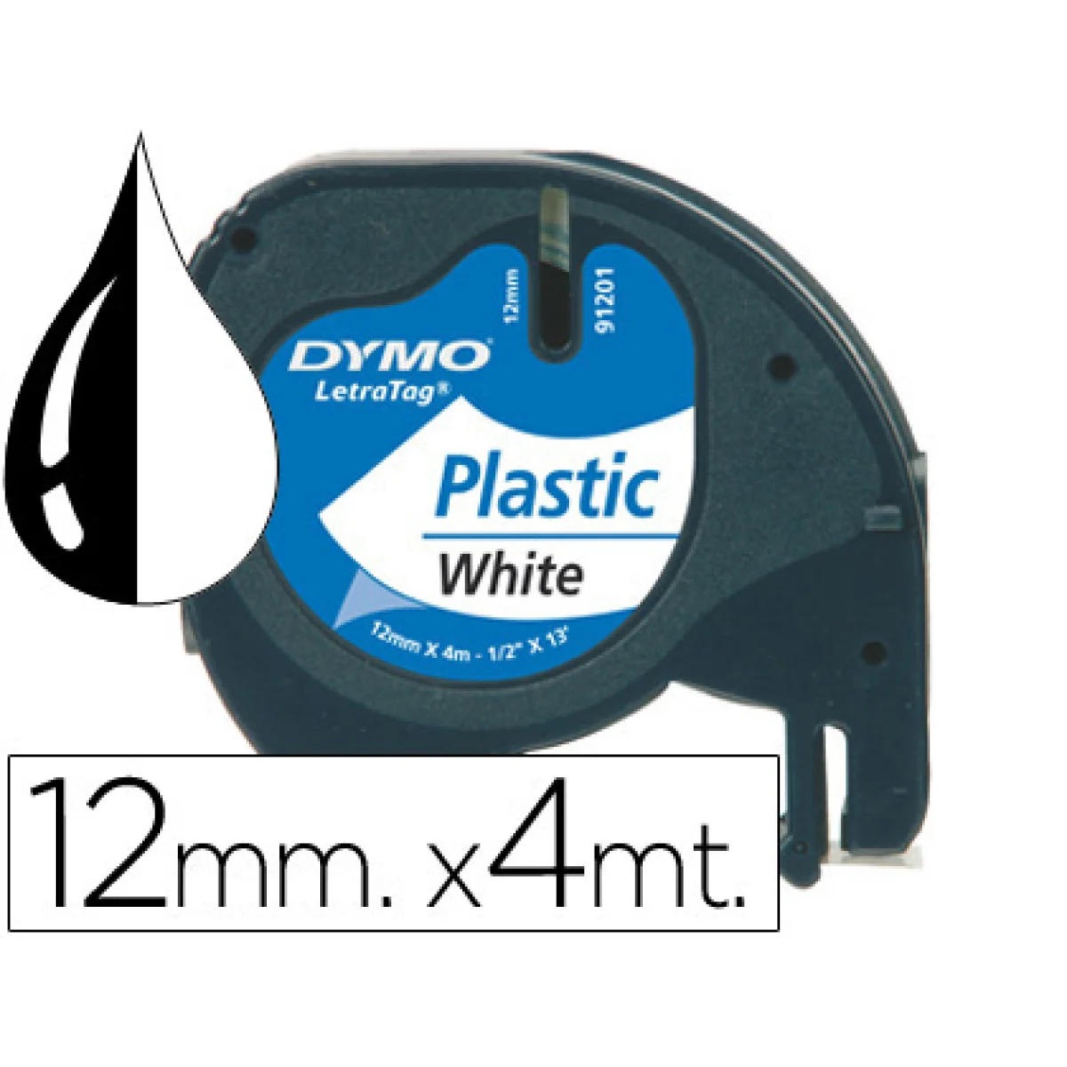 Cinta titoladora 12mmx4m Blanc Tag Dymo 91221 S0721660