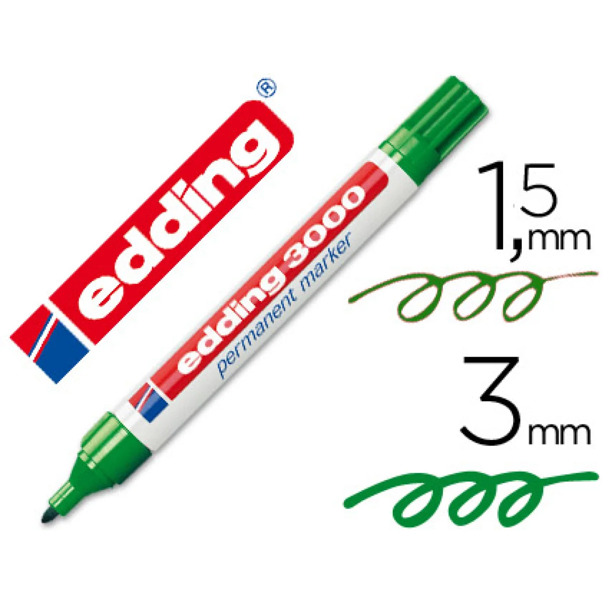 Retolador permanent verd Edding 3000