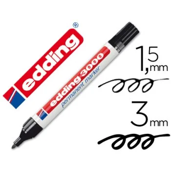 Retolador permanent negre Edding 3000
