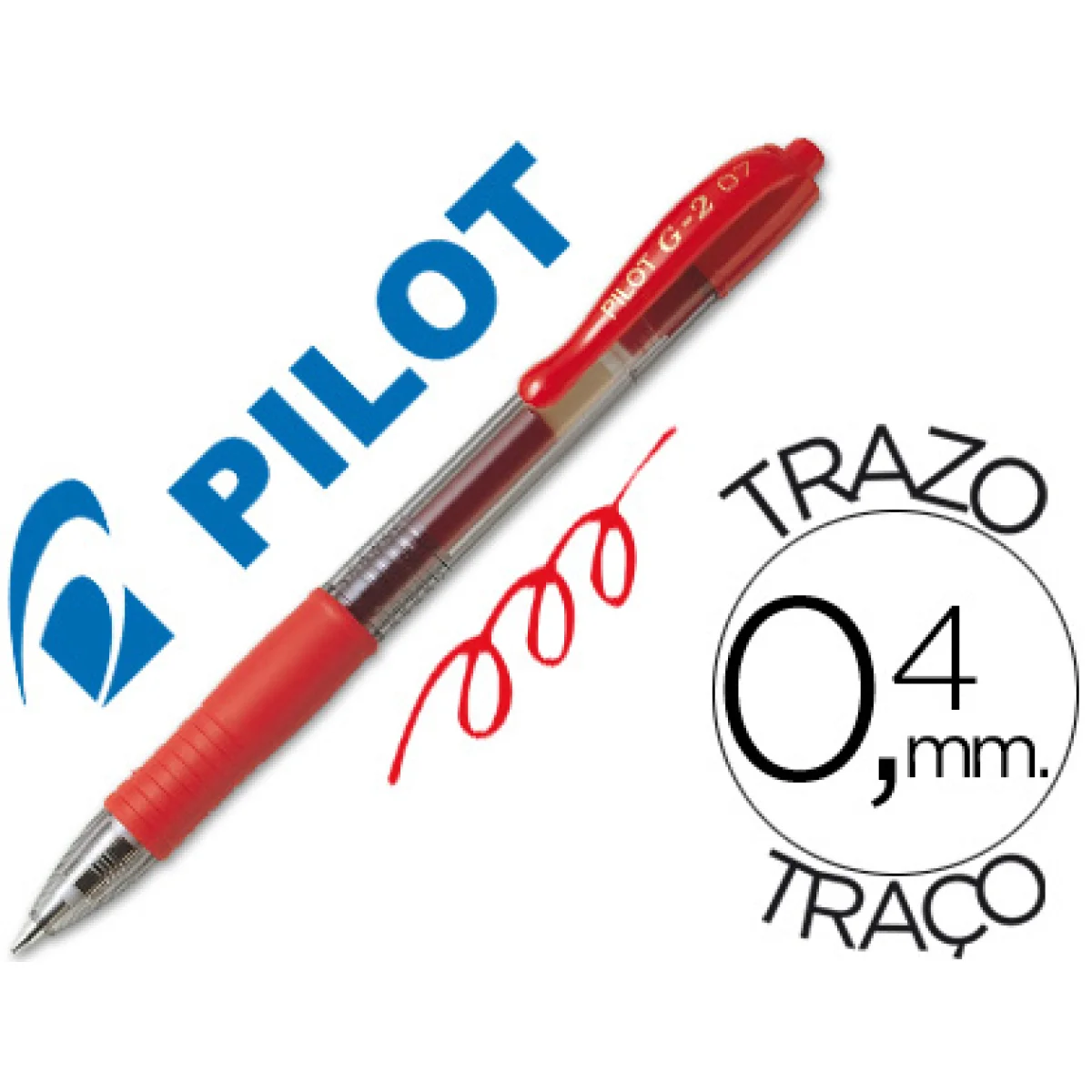 Bolígraf tinta de gel color vermell Pilot G2
