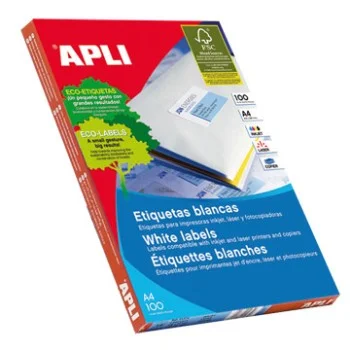 Etiquetes A4 64,6x33,8 remobible Apli 3056 -c 100-