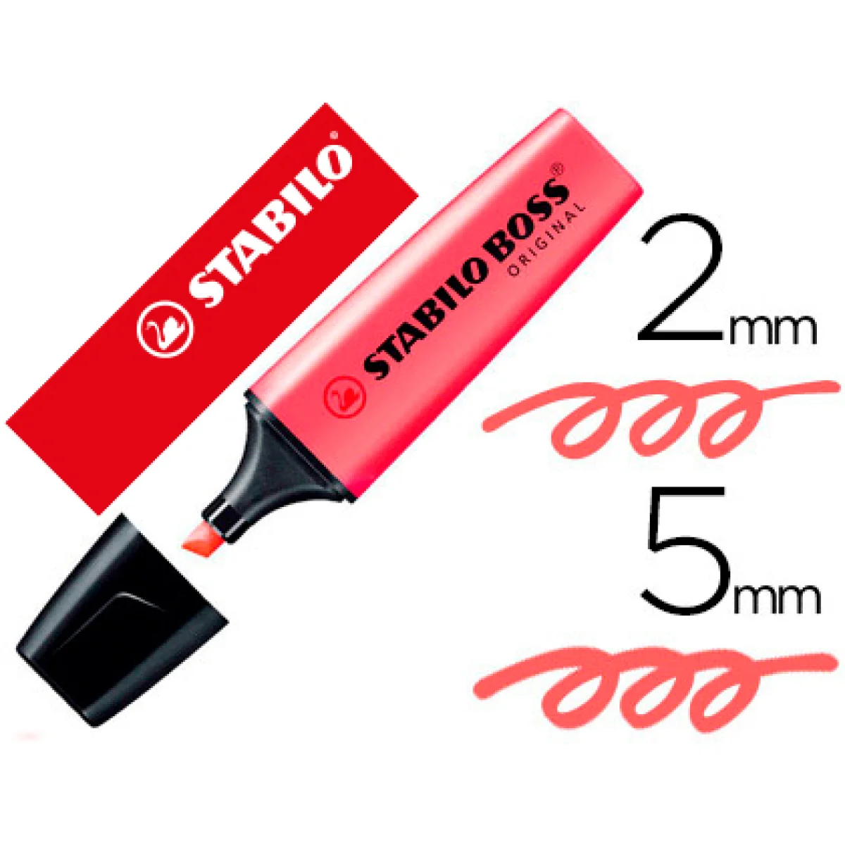 Fluorescent vermell Stabilo Boss original