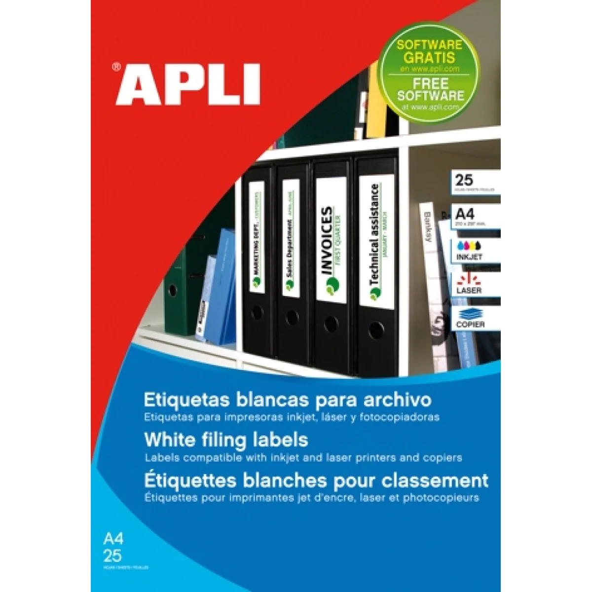 Etiquetes A4 190x61 Apli 01233  -p 25-
