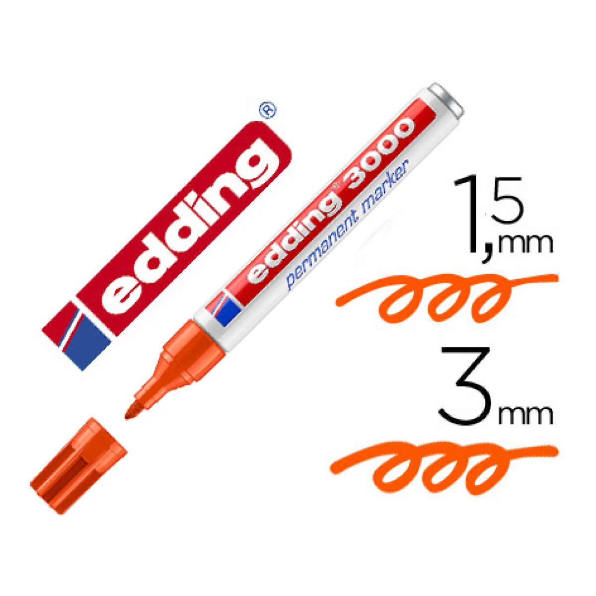 Retolador permanent taronja Edding 3000