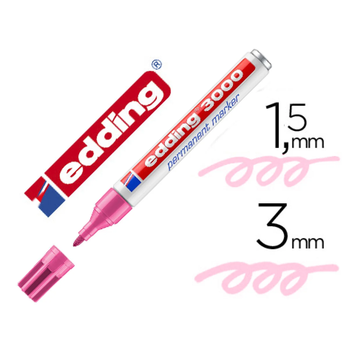 Retolador permanent rosa Edding 3000