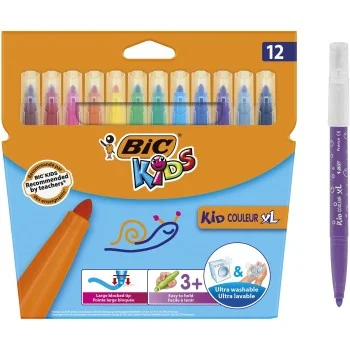 Retolador colors Bic Kids punta gruixuda -p 12-