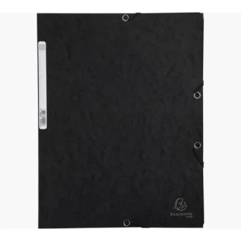 Carpeta a/ gomes cartró 400gr negra A4 Exacompta