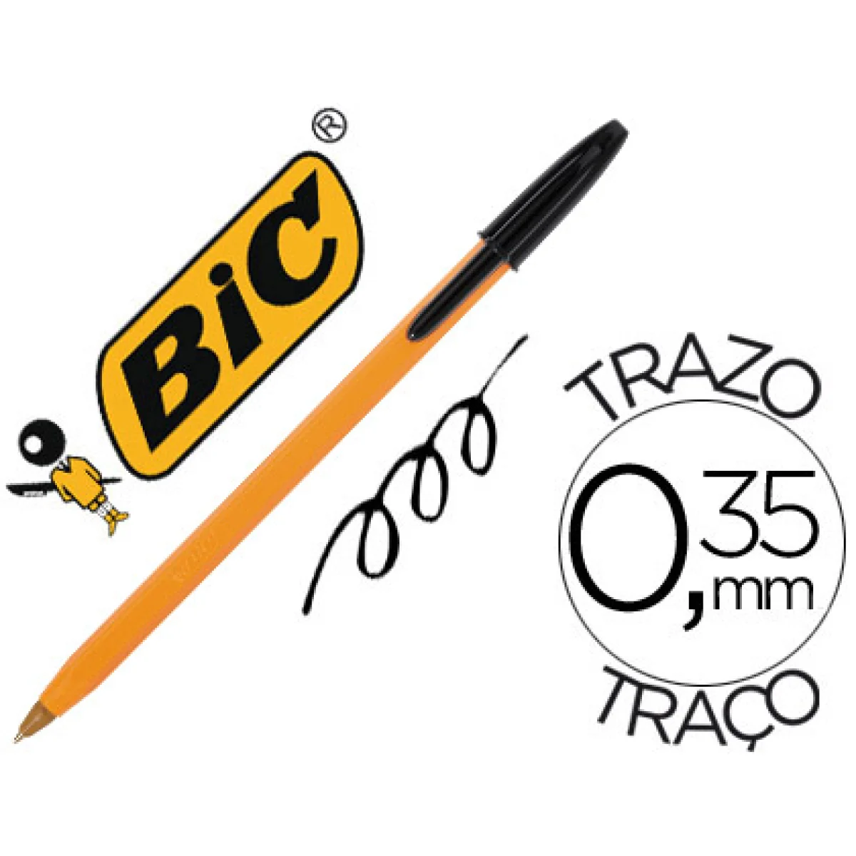 Bolígraf orange color negre Bic