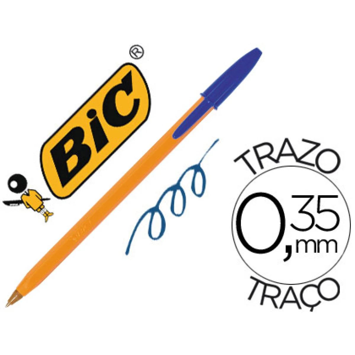 Bolígraf orange color blau Bic