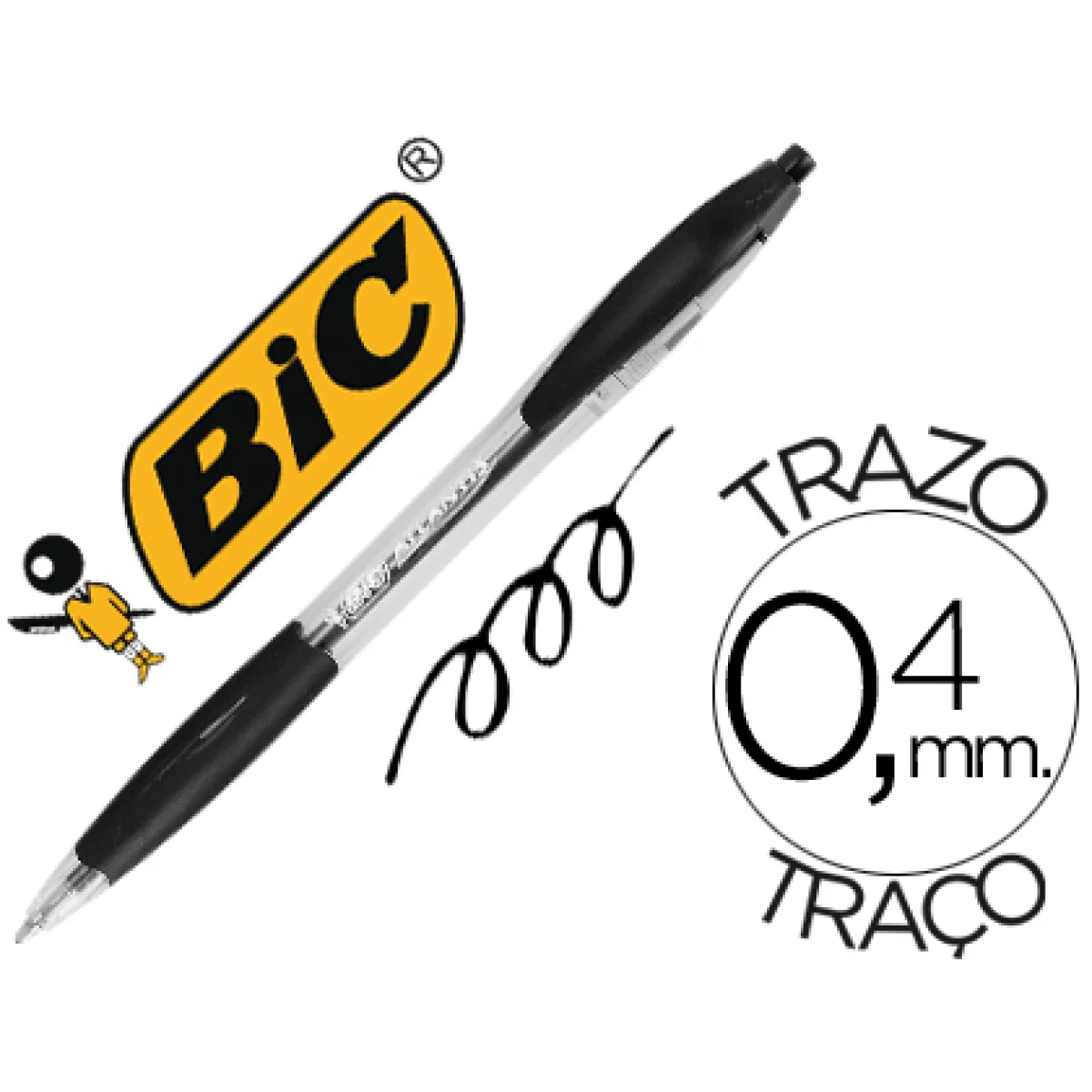 Bolígraf negre retràctil Bic Atlantis