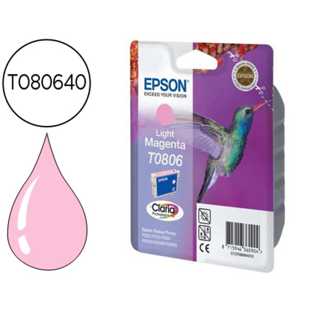 Cartutx tinta original Epson T0806 magenta clar