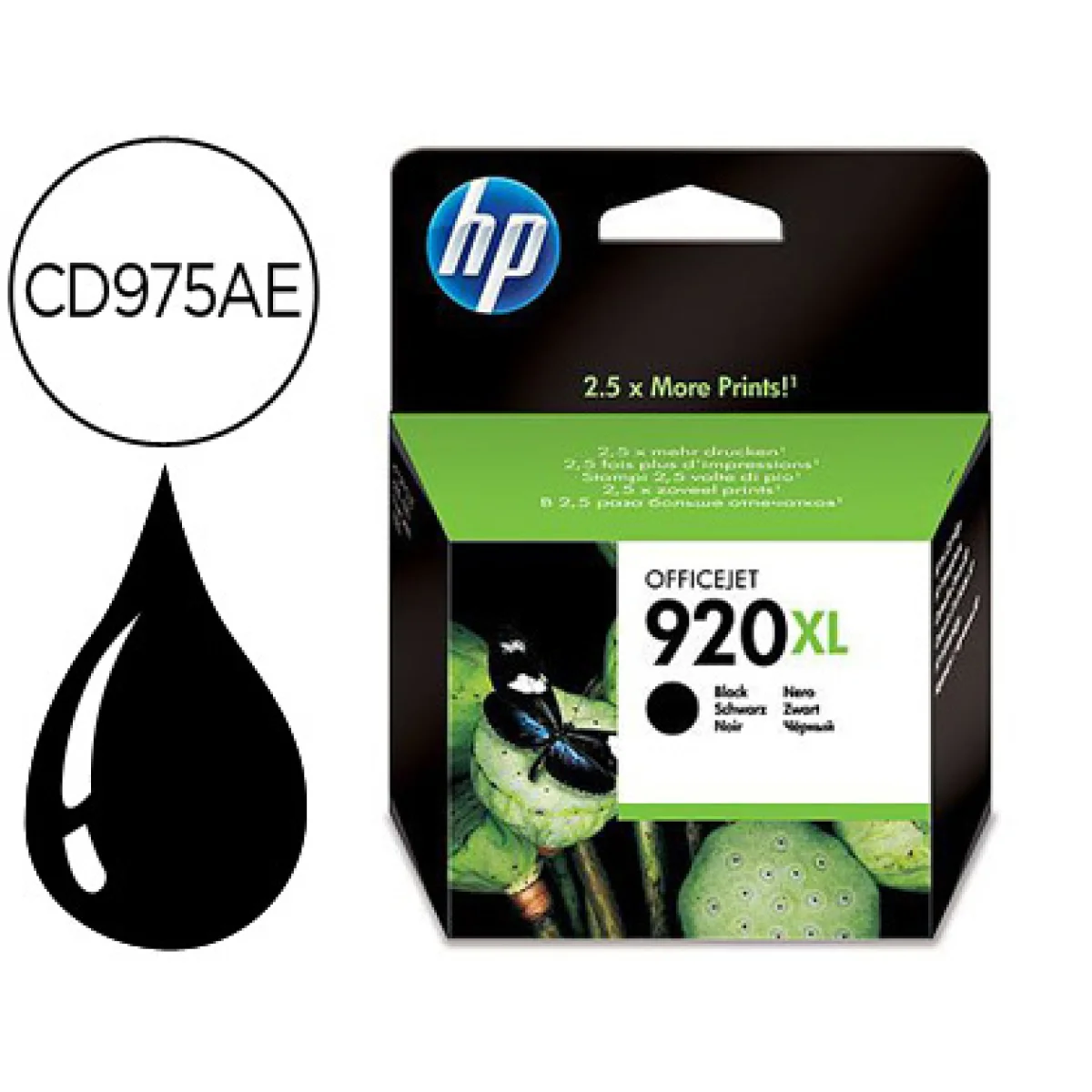 Cartutx tinta original HP 920XL CD975AE negre