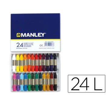 Llapis de cera colors assortits Manley MNC00066 -caixa 24-