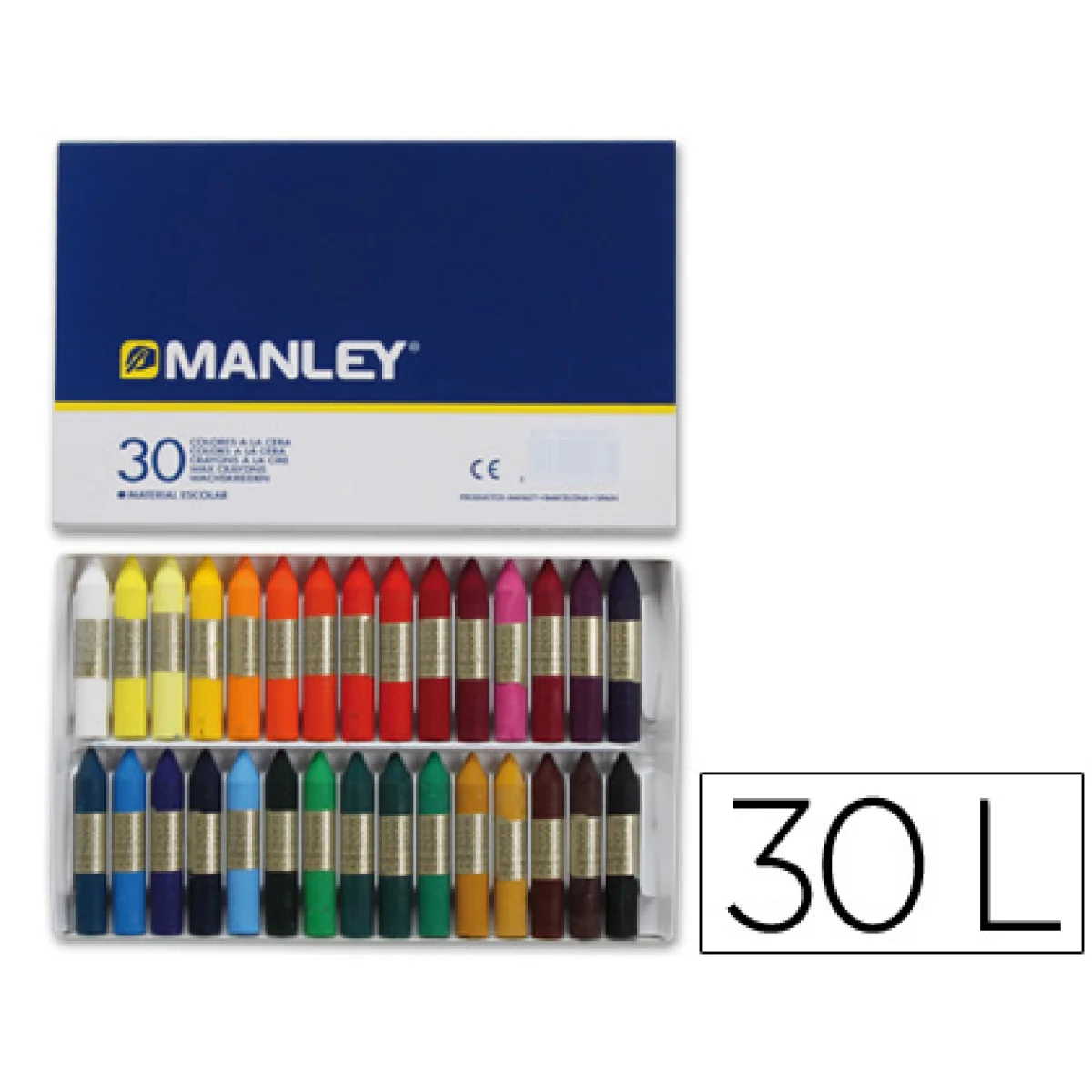 Llapis de cera colors assortits Manley -caixa 30-