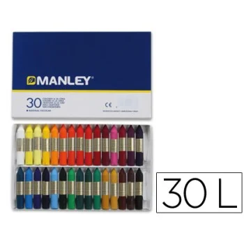 Llapis de cera colors assortits Manley MNC00077 -caixa 30-