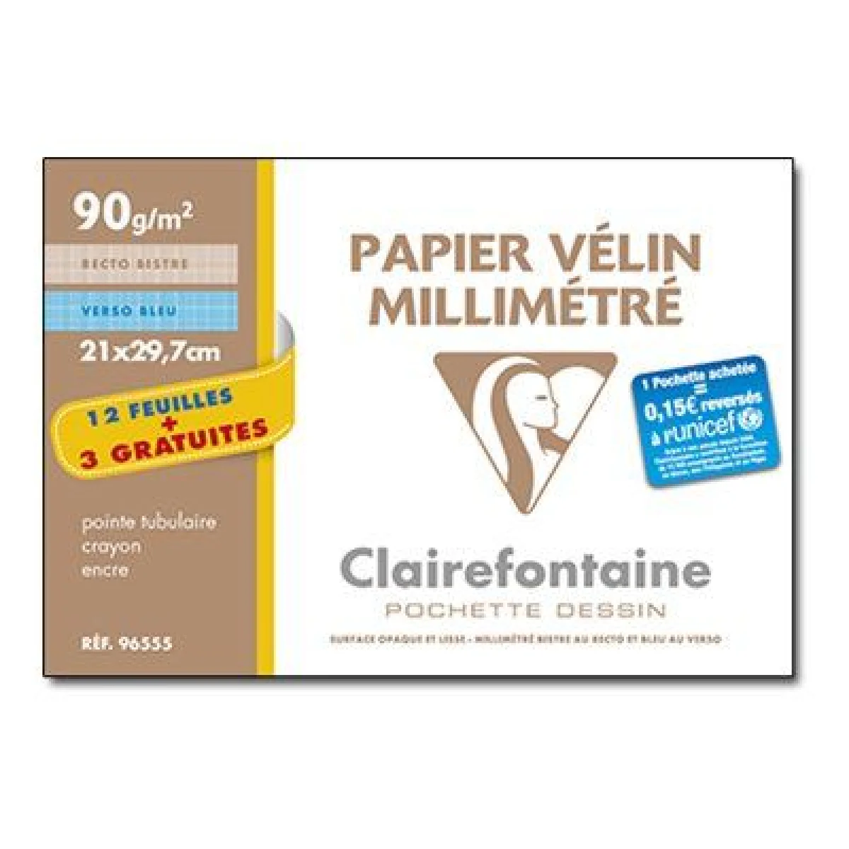 Paper mil.limetrat A4 90g Clairefontaine -p 12+3-