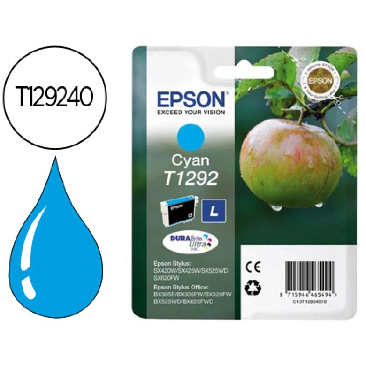 Cartutx tinta original Epson T1292 cian