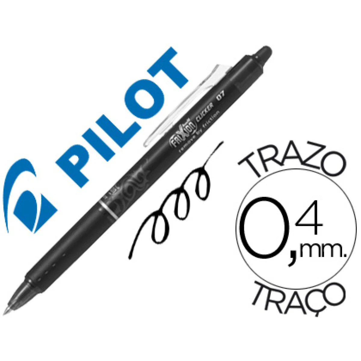 Retolador negre 0,7mm borrable Pilot Frixion Clicker