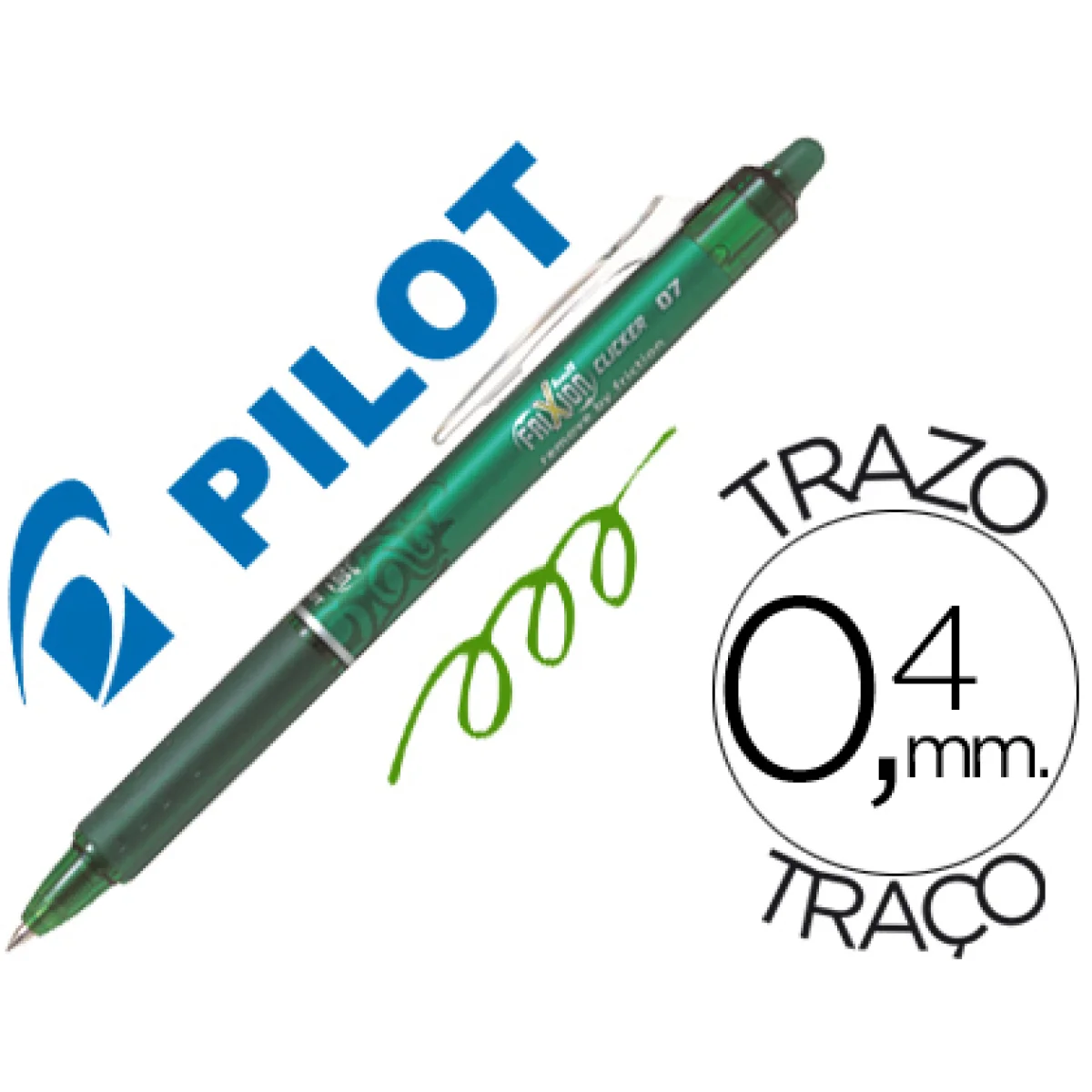 Retolador verd 0,7mm borrable Pilot Frixion Clicker