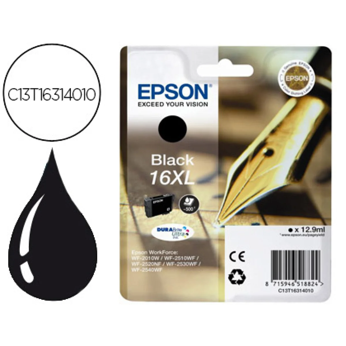 Cartutx tinta original Epson T1631 16XL negre