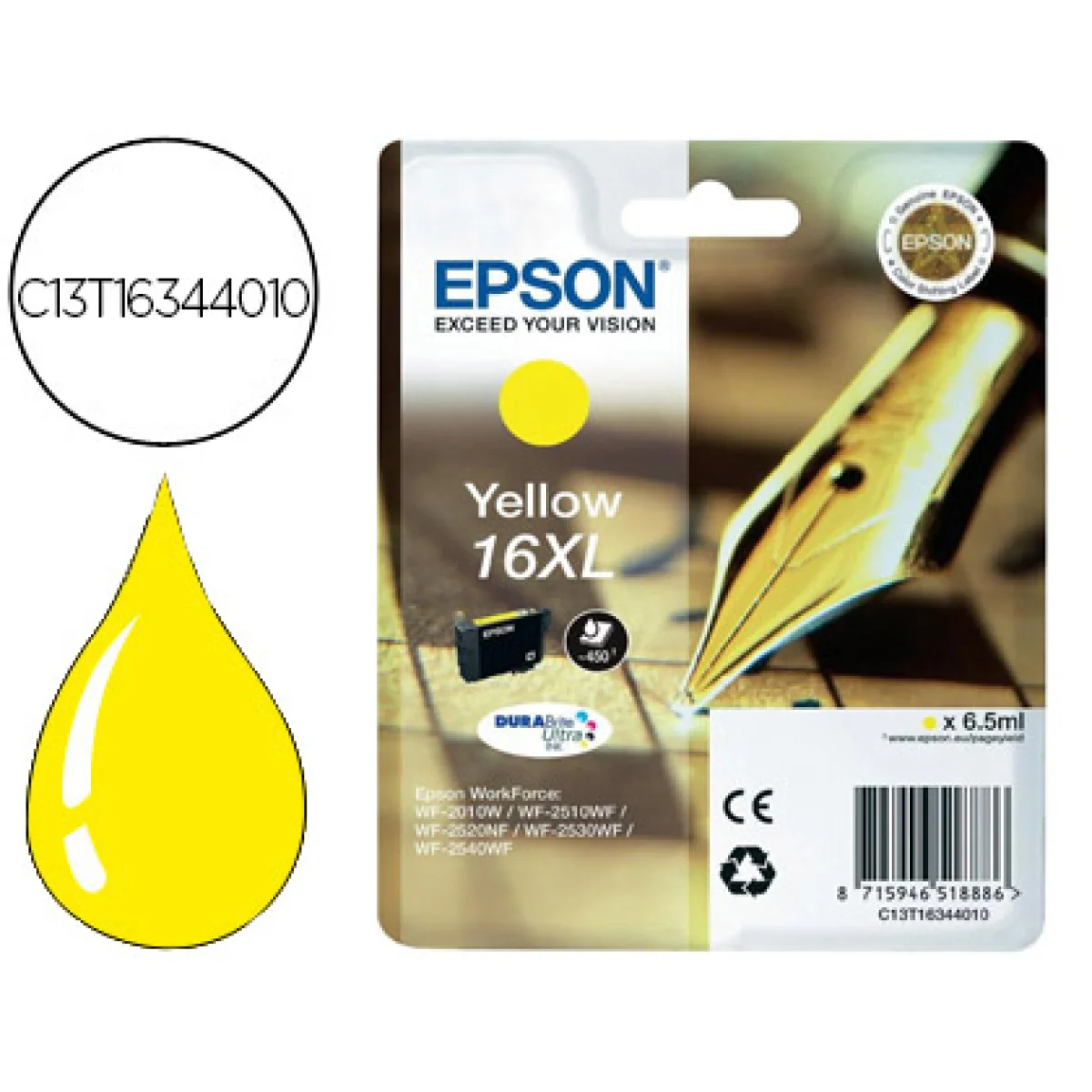 Cartutx tinta original Epson T1634 16XL groc