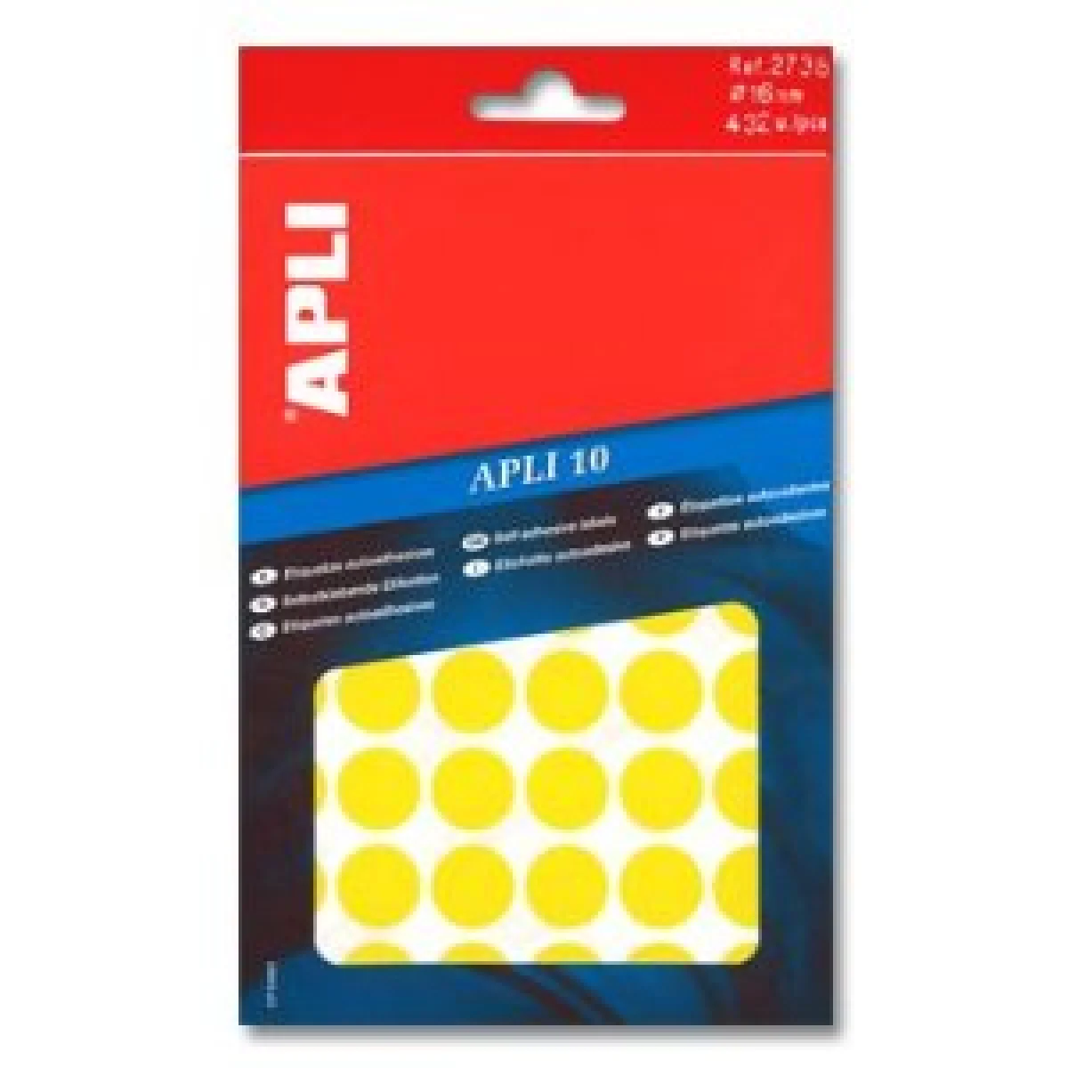Etiquetes autoad diam 16mm groc Apli 02738