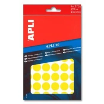 Etiquetes autoad diam 16mm groc Apli 02738