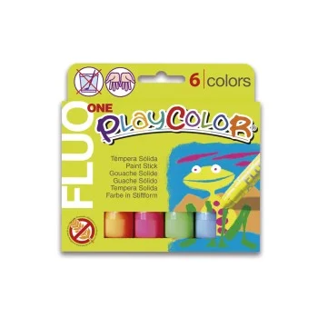 Tempera solida 6 colors 10g Playcolor One Fluo 10431
