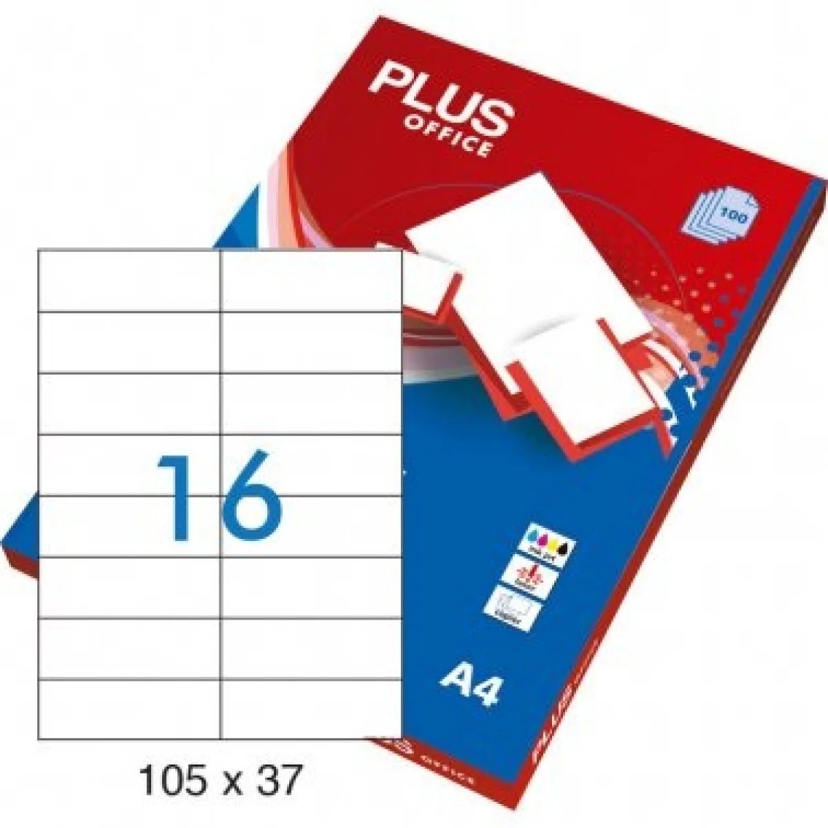 Etiquetes A4 105x37 Plus 001539 -caixa 100-