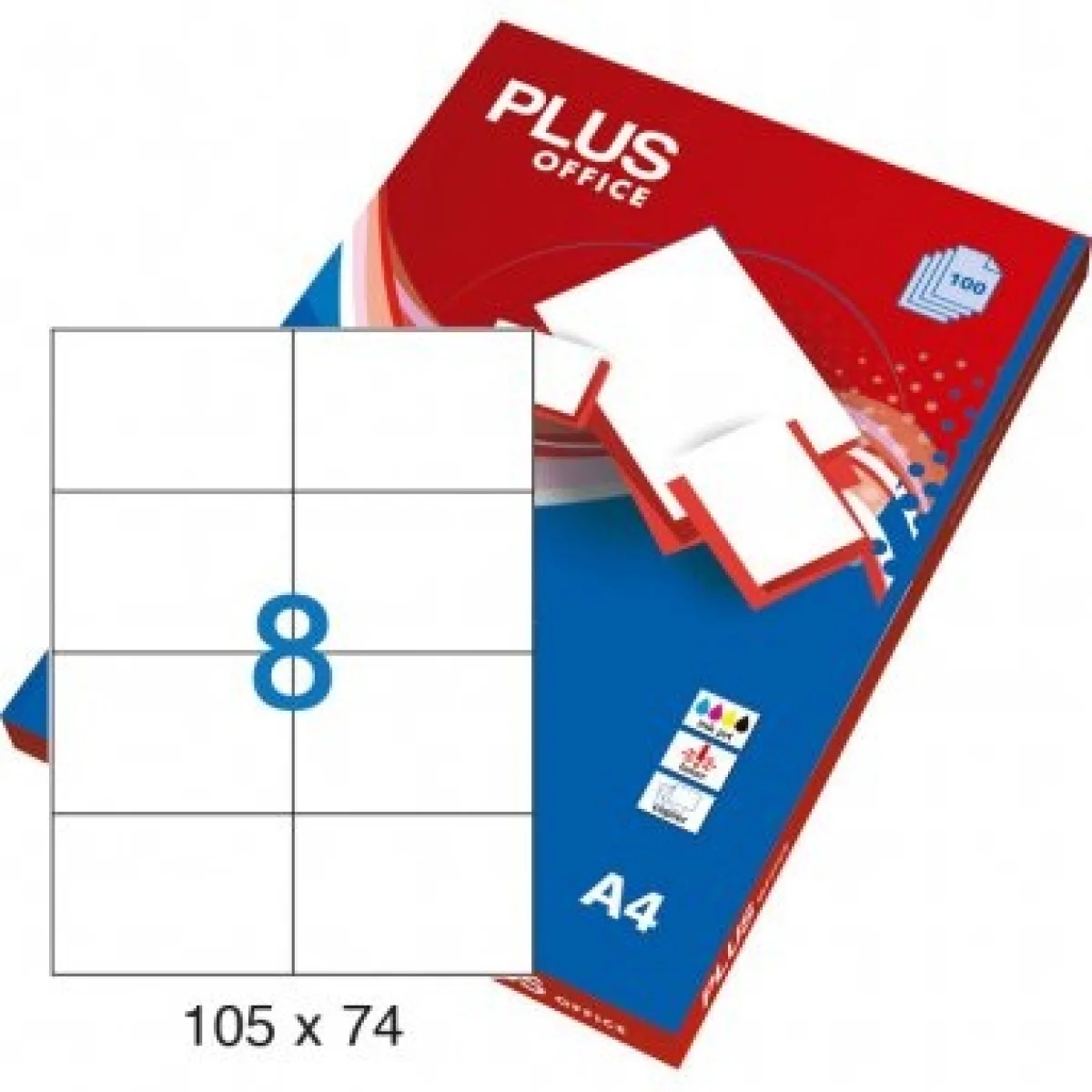 Etiquetes A4 105x74 Plus 001633 -caixa 100-