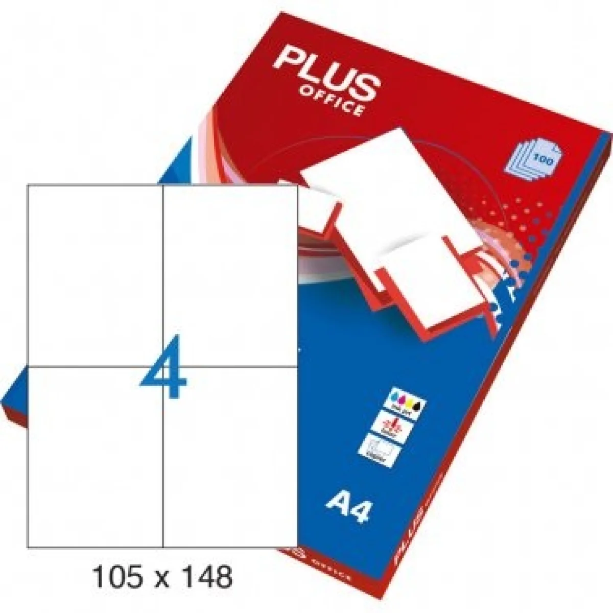 Etiquetes A4 105x148 Plus 001634 -caixa 100-