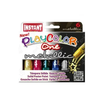 Tempera sòlida 6 colors 10g Playcolor One metallic 10321