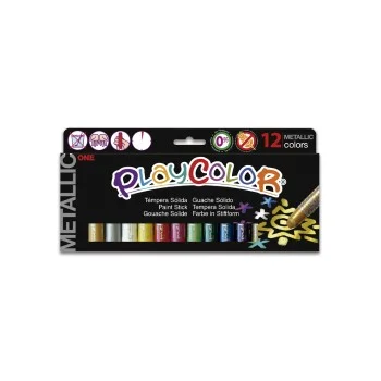 Tempera solida 12 colors 5g Playcolor Pocket metallic 10131