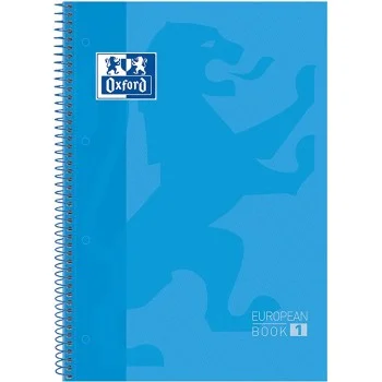 Llibreta espiral 90g 80f TD A4 5x5 turquesa Oxford