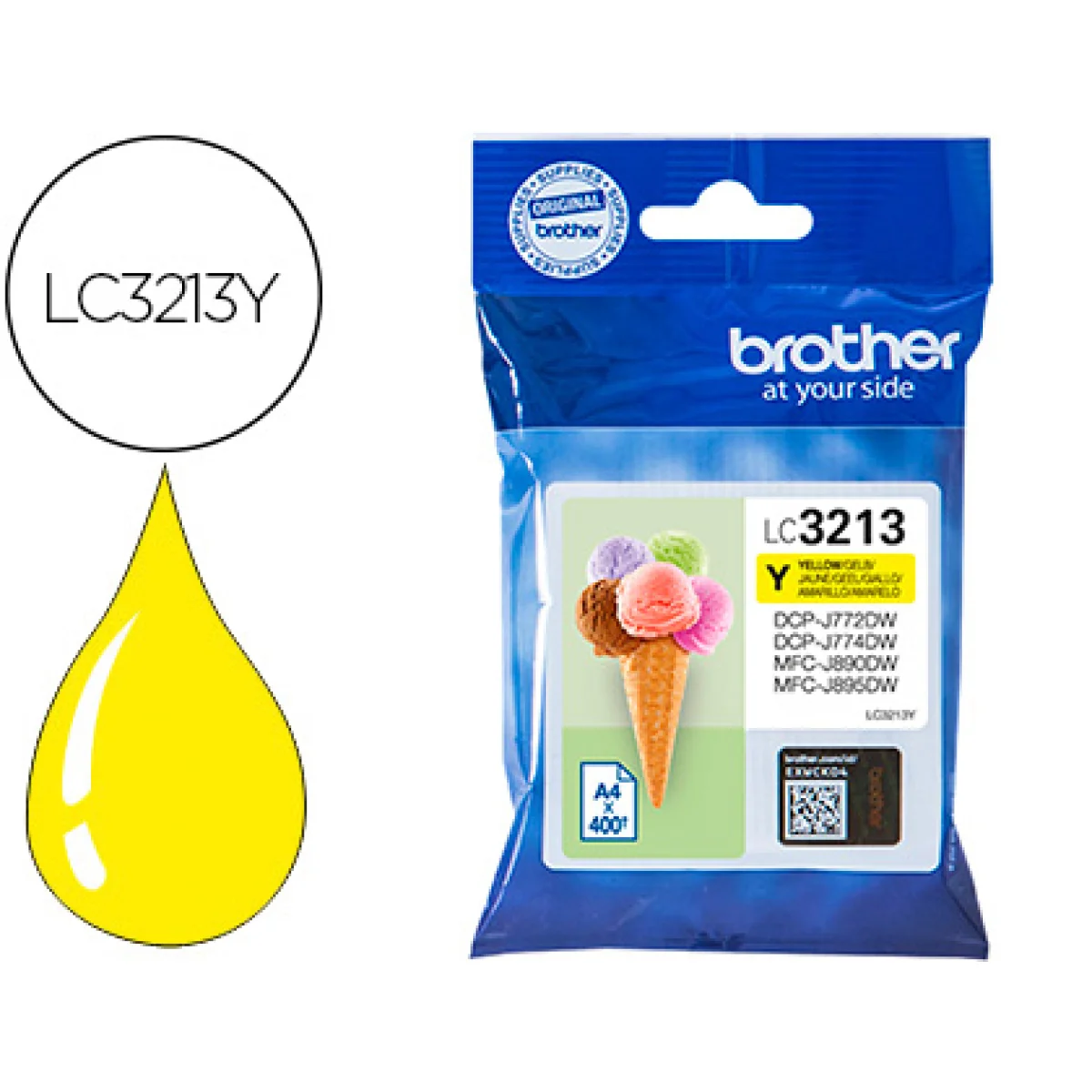 Cartutx tinta original Brother LC-3213Y groc