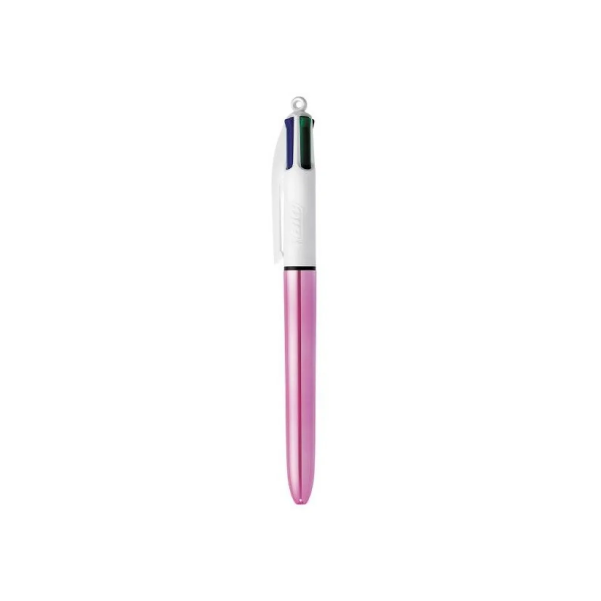 Bolígraf 4 colors metàl·lic Blau, Negre, Vermell, Verd  Bic Shine Rosa