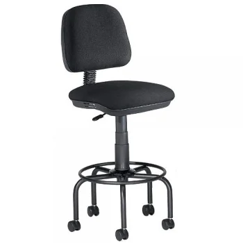 Tamboret rodes seient respatller entapissat negre RD-980