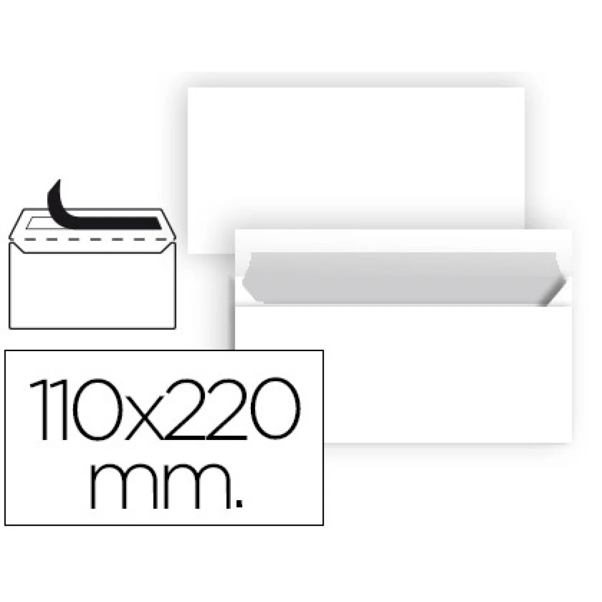 Sobre 110x220 blanc autodex Makro 002375 -p 10-