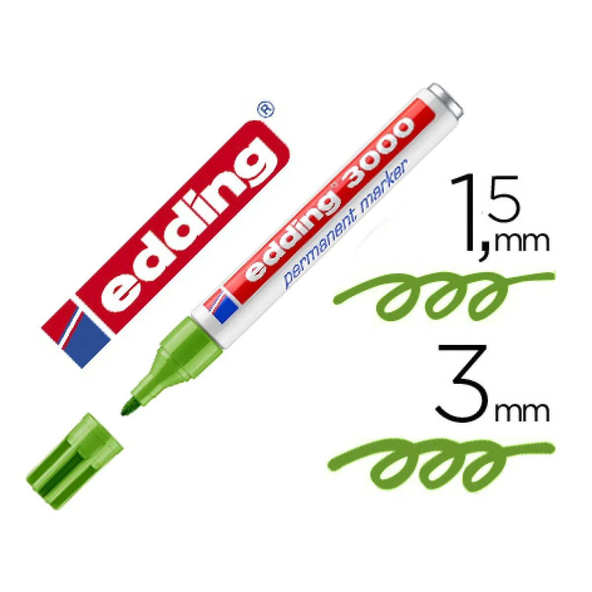 Retolador permanent verd clar Edding 3000