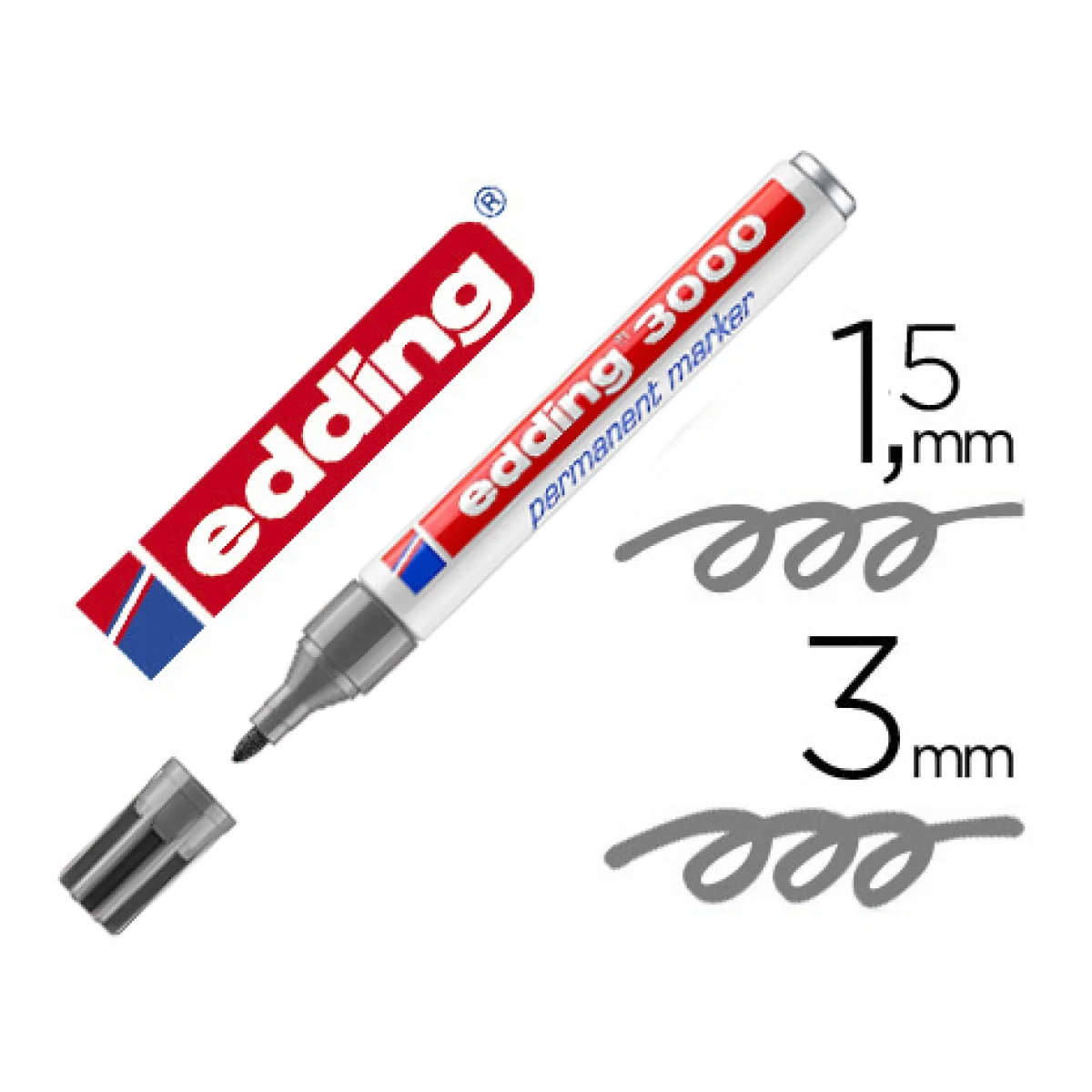 Retolador permanent gris Edding 3000