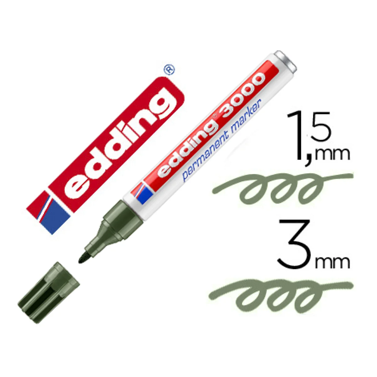 Retolador permanent verd oliva Edding 3000