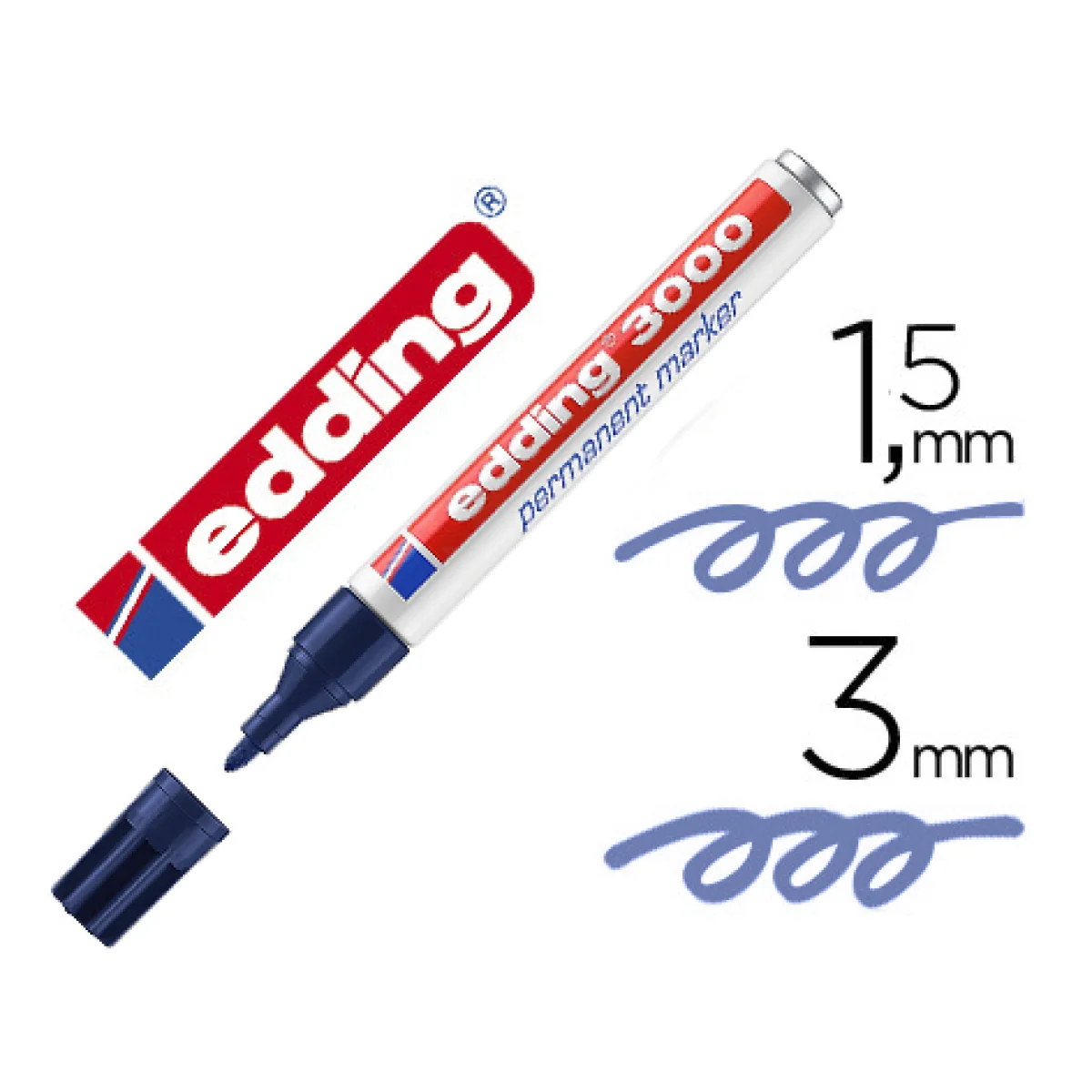 Retolador permanent blau acer Edding 3000