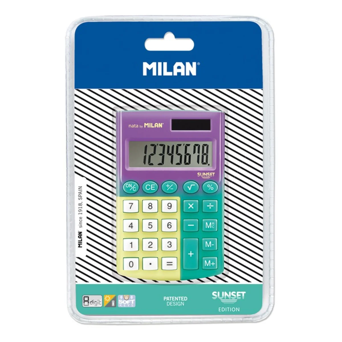 Calculadora 8 digits Milan Sunset turquesa - groc 151008SNYBL