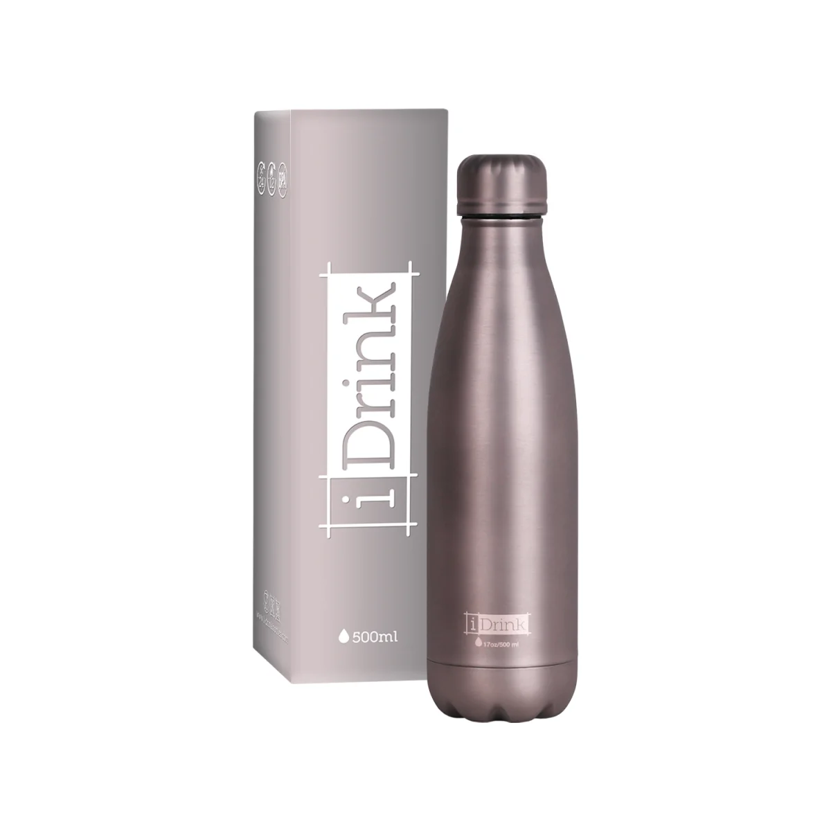 Ampolla 500ml acer Gris metàl·lic iDrink ID0019