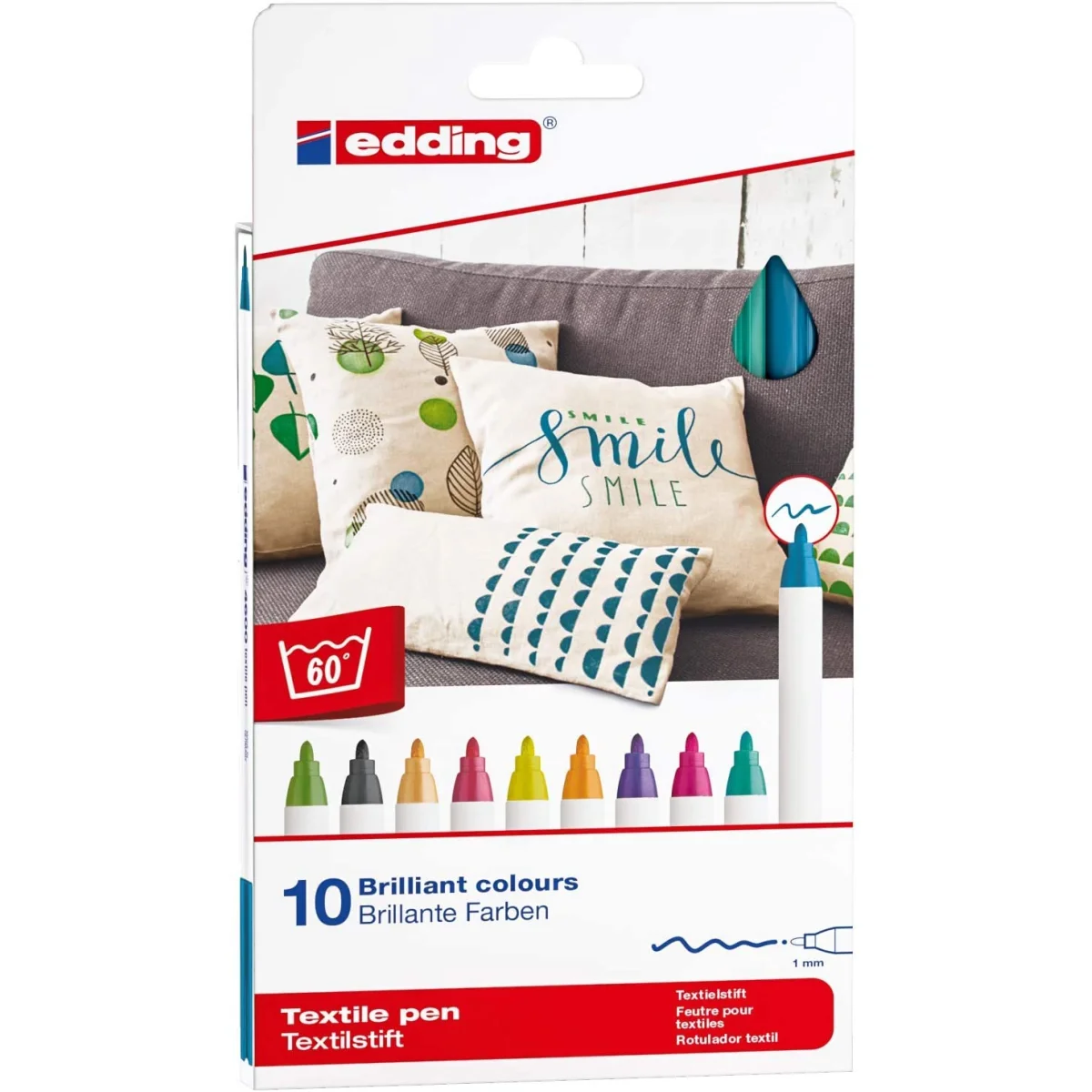 Retoladors tèxtils Edding 4600-10-999 -paquet 10-