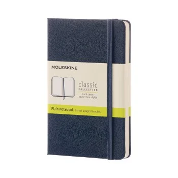 Quadern tapa dura 9x14 blau safir llis classic P Moleskine QP012B20